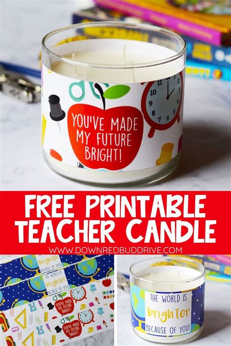 Teacher Appreciation Candle Printable